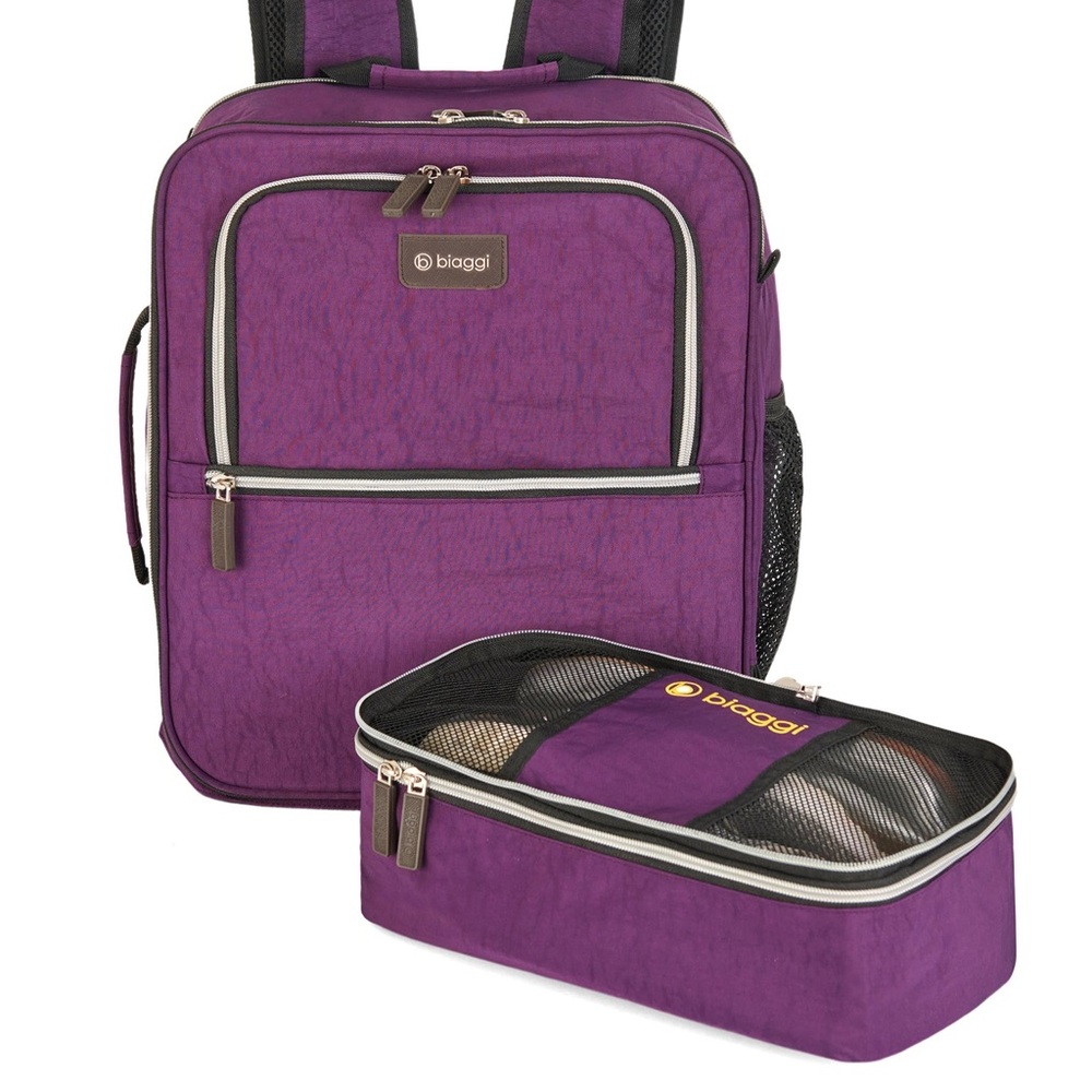 Biaggi Carry Cube  Travel Backpack NEW - purple